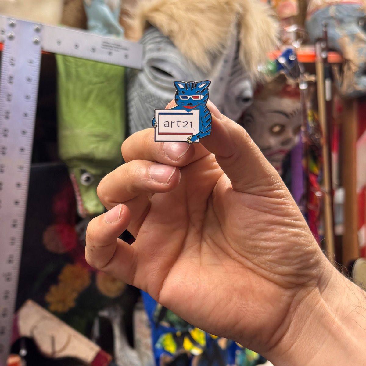 Marcel Dzama Enamel Pin (Cat)